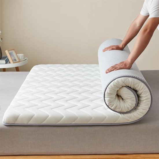 Japanse futonmatras - Reisbed opvouwbaar - Ruimtebesparend slapen - Lichtgewicht ontwerp - 80 x 190 cm - Grijs
