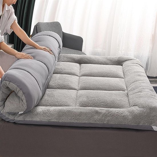 Japanse Futonmatras - Slaapmat Gastenmatras - Comfortabel Slapen - Opvouwbaar en Draagbaar - 120 x 200 cm - Grijs