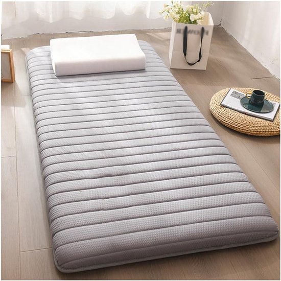 Japanse futonmatras - Slaapmat opvouwbaar - Comfortabel slapen - Extra zacht katoen - 80x190cm - Grijs