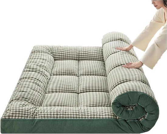 Japanse Futonmatras - Slaapmatras Vloer - Comfortabel Slapen - Opvouwbaar Ontwerp - 90x200 cm - Grijs