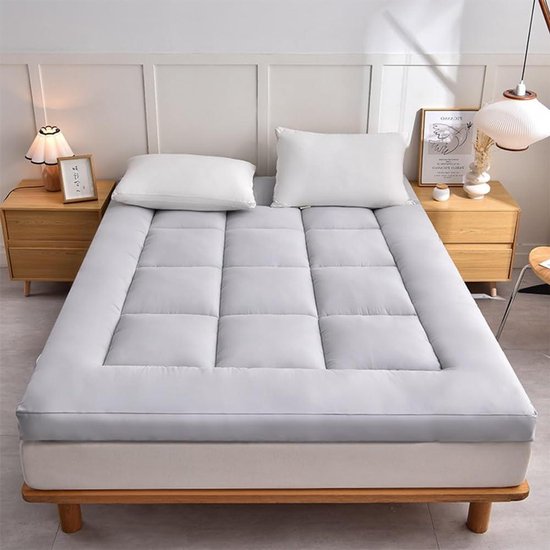 Japanse futonmatras - Vloerbed - Comfortabel slapen - Extra dik ontwerp - 100 x 200 cm - Grijs