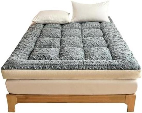 Japanse futonmatras - Vloerbed - Comfortabel slapen - Ruimtebesparend ontwerp - Oprolbaar - Grijs