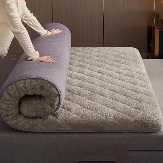 Japanse Futonmatras - Vloerbed Opvouwbaar - Ruimtebesparend Slapen - Traagschuim Vulling - 135 x 200 cm - Beige