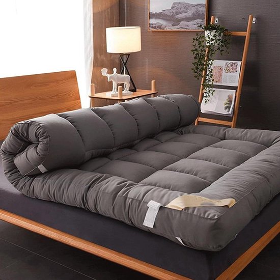 Japanse Futonmatras - Vloerbed Slaapbank - Multifunctioneel Slapen - Extra Dikke Vulling - 90x200 cm - Oranje