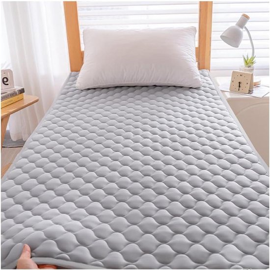 Japanse futonmatras - Vloerbed slaapmat - Comfortabel slapen - Zacht gewatteerd ontwerp - 80 x 190 cm - Grijs