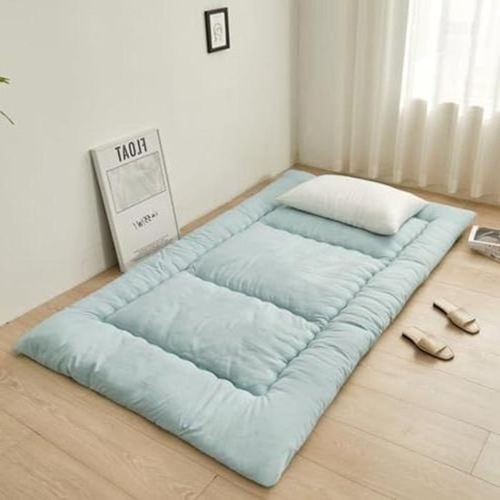 Japanse futonmatras - Vloermatras oprolbaar - Comfortabel slapen - Ademend en vochtabsorberend - 90 x 190 cm - Groen