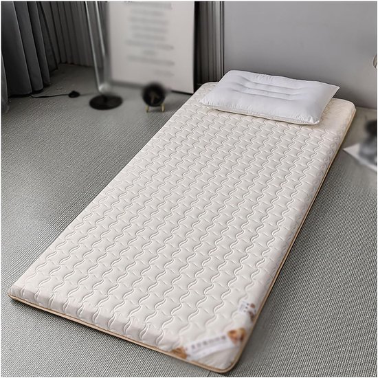 Japanse Futonmatras - Vloermatras Oprolbaar - Comfortabel Slapen - Ergonomisch Ontwerp - 120x200cm - Wit
