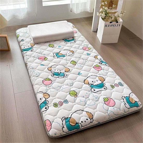Japanse futonmatras - Vloermatras opvouwbaar - Comfortabel slapen - Dikte 4 cm - 80 x 190 cm - Naturel