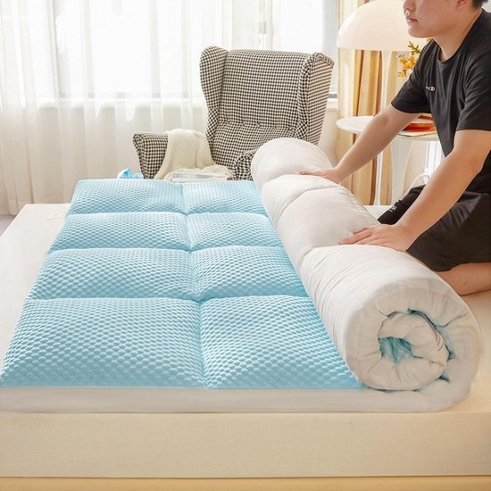 Japanse Futonmatras - Vloermatras Opvouwbaar - Comfortabel Slapen - Huidvriendelijk Katoen - 150 x 200 cm - Lichtgroen