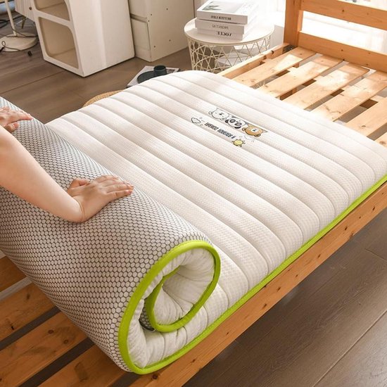 Japanse futonmatras - Vloermatras opvouwbaar - Comfortabel slapen - Schuim met hoge dichtheid - 80x190 cm - Wit