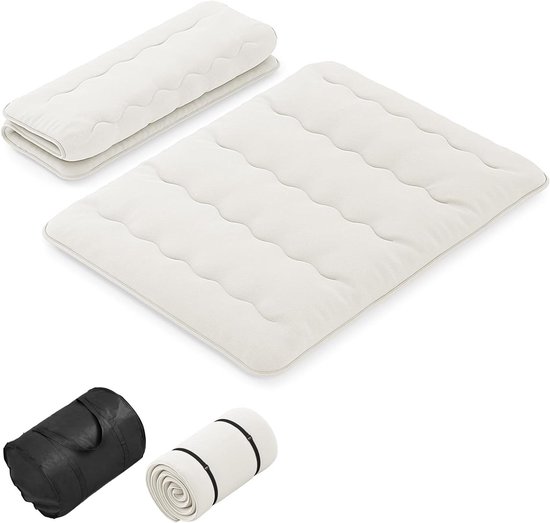 Japanse Futonmatras - Vloermatras Opvouwbaar - Comfortabel Slapen - Wasbare Hoes - 140 x 200 cm - Beige