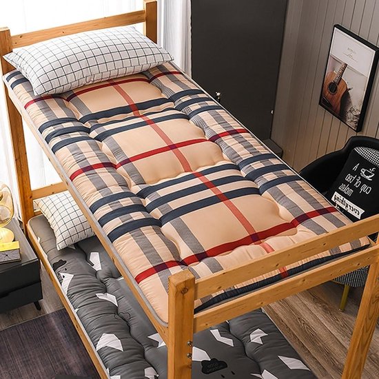 Japanse Futonmatras - Vloermatras Opvouwbaar - Logeren en Kamperen - Ademende Katoenen Stof - 4 cm dik - Grijs