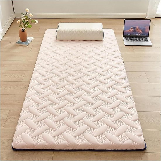 Japanse futonmatras - Vloermatras opvouwbaar - Ruimtebesparend slapen - Gelaagde getapete randen - 90 x 200 cm - A