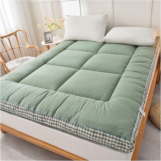 Japanse Futonmatras - Vloermatras Slaapkussen - Comfortabel Slapen - Dikke Vezelvulling - 8cm Dik - Grijs