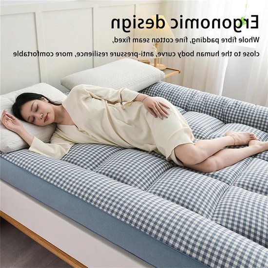 Japanse futonmatras - Vloermatras slaapkussen - Logeren slapen - Opvouwbaar ademend ontwerp - 90 x 200 cm - Groen