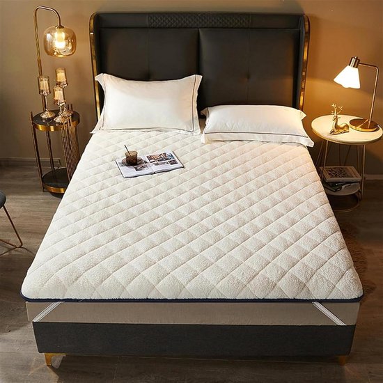 Japanse futonmatras - Vloermatras slaapmat - Comfortabel slapen - Ademend en stevig - 180 x 200 cm - Wit