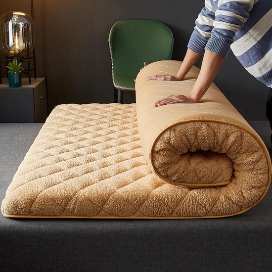 Japanse futonmatras - Vloermatras slaapmat - Comfortabel slapen - Extra dik ontwerp - 120 x 200 cm - Bruin