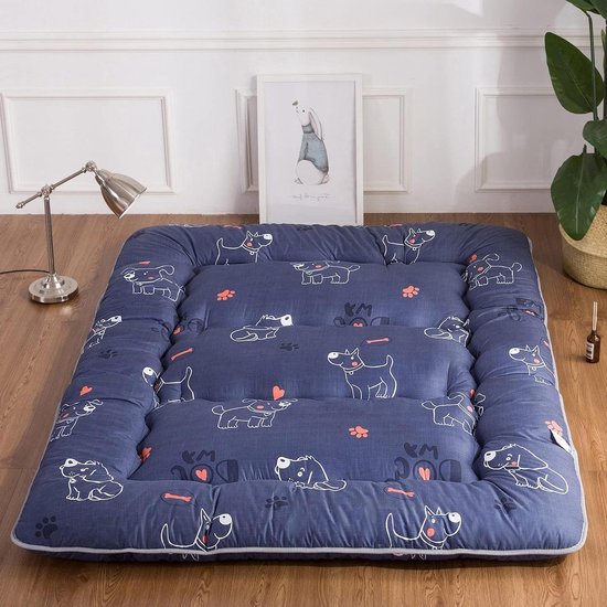 Japanse Futonmatras - Vloermatras Tatami - Comfortabel Slapen - Inclusief Matrashoes - 140x200 cm - Grijs