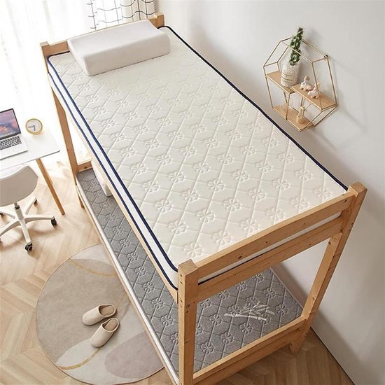 Japanse futonmatras - Vloermatras topper - Comfortabel slapen - Opvouwbaar en draagbaar - 80 x 190 cm - Wit