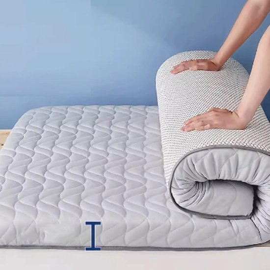 Japanse Latex Matras - Vouwbare Futon - Comfortabel Slapen - Ademend Vochtbestendig - 120x200 cm - Golf Grijs