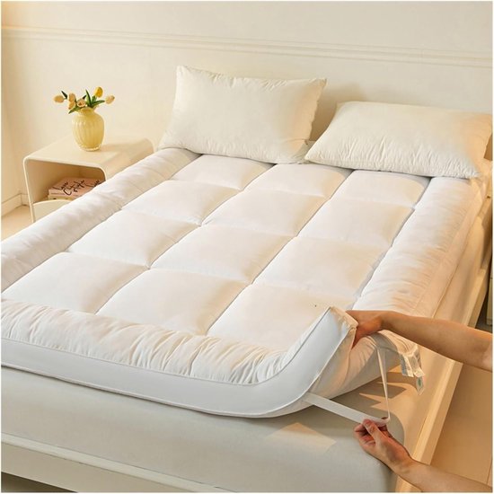 Japanse Matras - Opvouwbare Futon - Comfortabel Slapen - Ergonomisch Ontwerp - 90x200cm - Wit