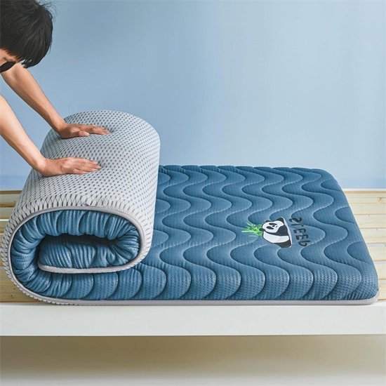 Japanse Matras - Opvouwbare Slaapmat - Ruimtebesparend Slapen - Extra Dik Schuim - 0.9x1.9m - Blauw