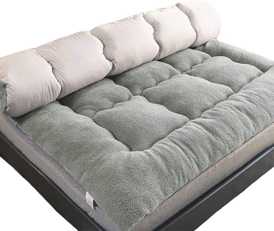 Japanse Oprolmat - Vouwmatras Futon - Comfortabel Slapen - Ergonomisch Ontwerp - 7 cm dik - Grijs