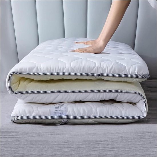 Japanse stijl futonmatras, tatamimatras, opvouwbare draagbare kampeerslaapmat, eenpersoonsmatras, oprolbare vloerjaloezieën (grijs, 80x190cm (31 * 74 inch))(White,90x200cm(35 * 79in))