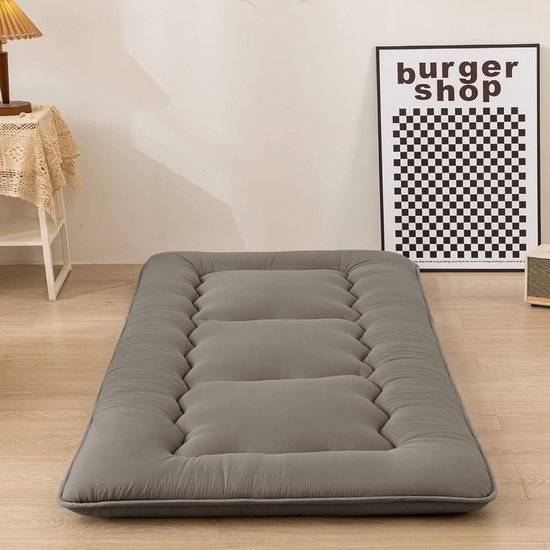 Japanse Stijl Opvouwbare Campingmatras Houtskoolgrijs Ademend van Merkloos