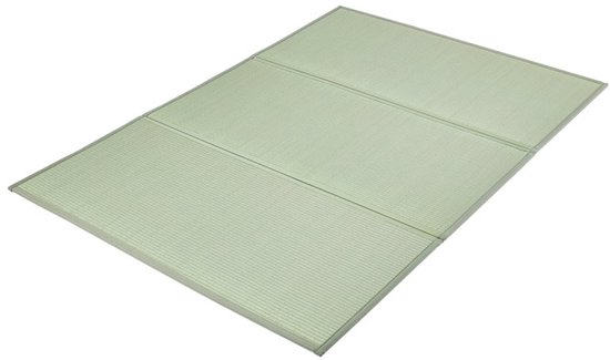 Japanse Tatami Mat - Futon Matras - Opvouwbaar - 203 x 140 cm - Natuurlijk Rietgras - Antislip Onderzijde - Voor Slapen en Meditatie - Naturel van Merkloos