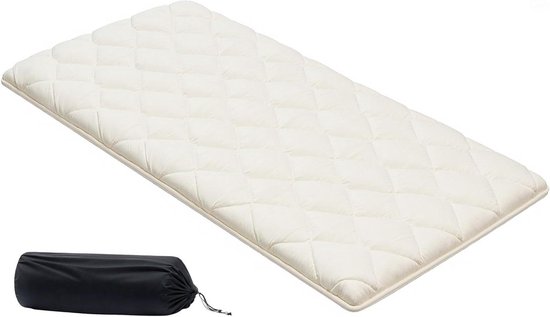 Japanse Tatami Mat - Futonmatras Vloermat - Slapen Meditatie Yoga - 9-Laags Ondersteuning - 203 x 99 cm - Wit