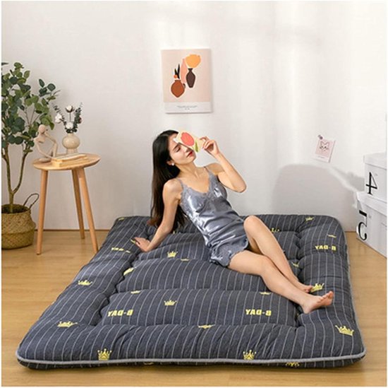 Japanse Tatami Mat - Vloermatras Futon - Comfortabel Slapen - Ademend Katoen - 2 x 9 Meter - Marineblauw