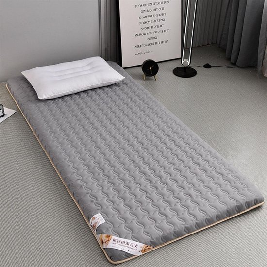 Japanse Tatami Matras - Vloermatras Opvouwbaar - Comfortabel Slapen - Meerlaagse Ondersteuning - 150 x 200 cm - Grijs