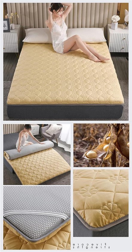 Japanse Vloer Matras - Futon Matras Tatami - Comfortabel Slapen - Duurzaam Anti-Instorting - 135*200cm - Groen