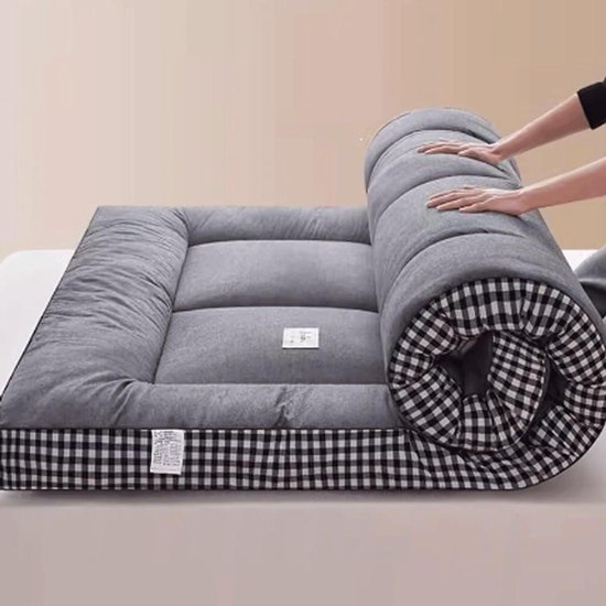 Japanse Vloerfutonmatras - Oprolbaar Matras Tatami - Comfortabel Slapen - Ademend Huidvriendelijk Materiaal - 100x200cm - Blauw