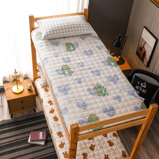 Japanse Vloermatras - Dikke Futon - Comfortabel Slapen - Opvouwbaar Draagbaar - 70x180x9cm - Tweekleurig van Merkloos