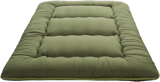Japanse vloermatras - Dikke futonmat - Comfortabel slapen - Opvouwbaar en oprolbaar - 150 x 200 cm - Groen