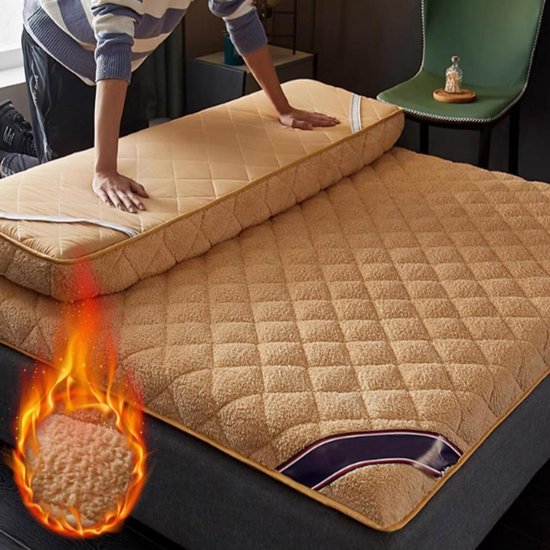 Japanse Vloermatras - Draagbare Futon - Ruimtebesparend Slapen - Ergonomisch Ontwerp - 120x190x6cm - Oranje
