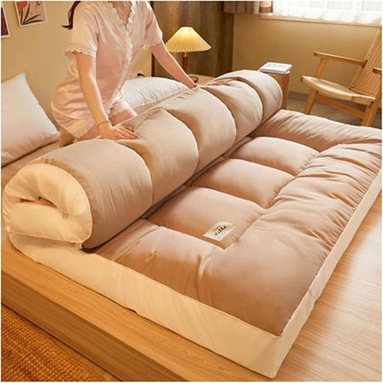 Japanse Vloermatras - Futon Matras - Comfortabel Slapen - Ademend Katoen - 120x200cm - Veelkleurig