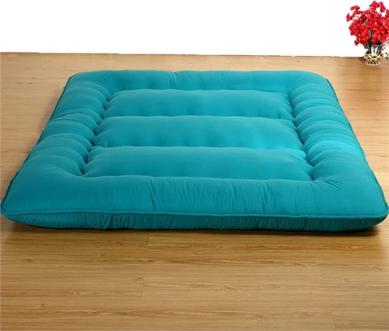 Japanse Vloermatras - Futon Matras - Comfortabel Slapen - Drie-dimensionaal Gewatteerd - 90x200 CM - Olijfgroen