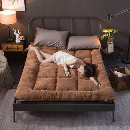 Japanse Vloermatras - Futon Matras - Comfortabel Slapen - Extra Dikke Vulling - 180x200cm - Wit