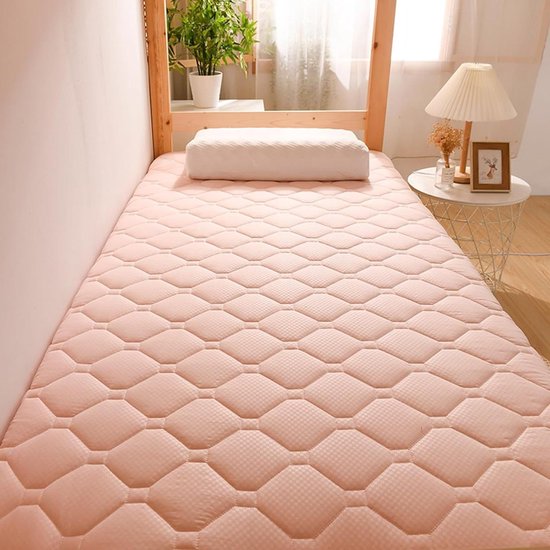 Japanse Vloermatras - Futon Matras - Comfortabel Slapen - Hoge Dichtheid Spons - 200 x 120 x 4 cm - Roze