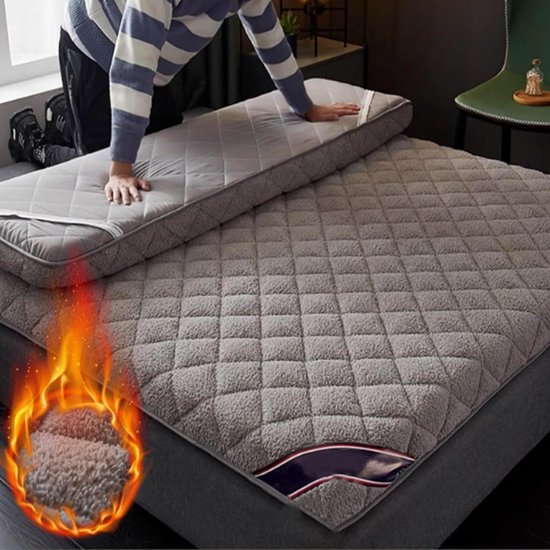 Japanse Vloermatras - Futon Matras Kamperen - Comfortabel Slapen - Ergonomisch Ontwerp - 120x190 cm - Grijs