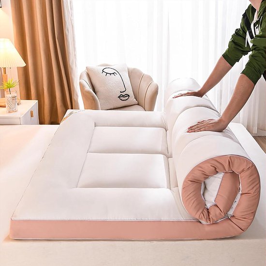 Japanse Vloermatras - Futon Matras Opvouwbaar - Comfortabel Slapen - Gelijkmatige Gewichtsverdeling - 80 x 87 Inch - Grijs