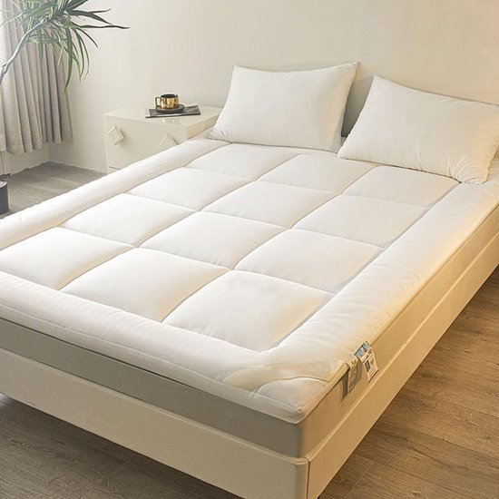 Japanse Vloermatras - Futon Matras Tatami - Comfortabel Slapen - 100% Katoenen Vulling - 90x200cm - Naturel van Merkloos