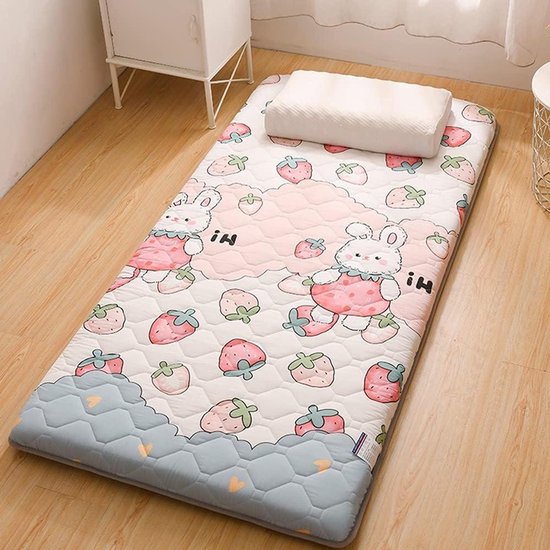 Japanse Vloermatras - Futon Matras Tatami - Comfortabel Slapen - Opvouwbaar en Draagbaar - 100x200 cm - Geel