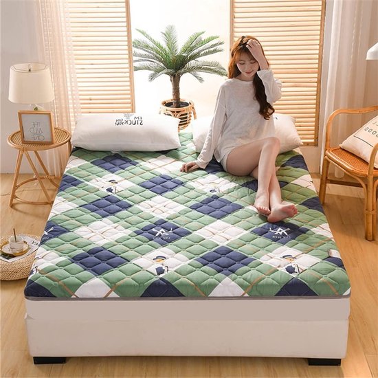 Japanse Vloermatras - Futon Matras Topper - Comfortabel Slapen - Ergonomisch Ontwerp - 90x200cm - Geel