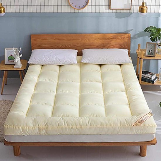 Japanse Vloermatras - Futon slaapmat - Comfortabel slapen - Ademend katoen - 100x200 cm - Crèmekleurig