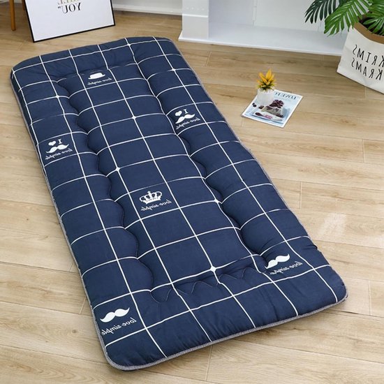 Japanse Vloermatras - Futonmatras Oprolbaar - Slapen en Loungen - Volledig Gevuld Schuim - 150x200cm - Grijs van Merkloos