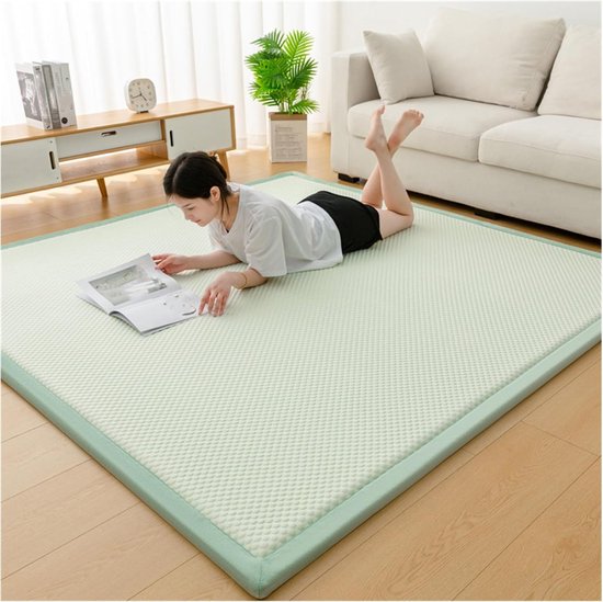 Japanse Vloermatras - Futonmatras Tatami - Comfortabel Slapen - Schuimkern Hoge Dichtheid - 120x200 cm - Lichtgroen